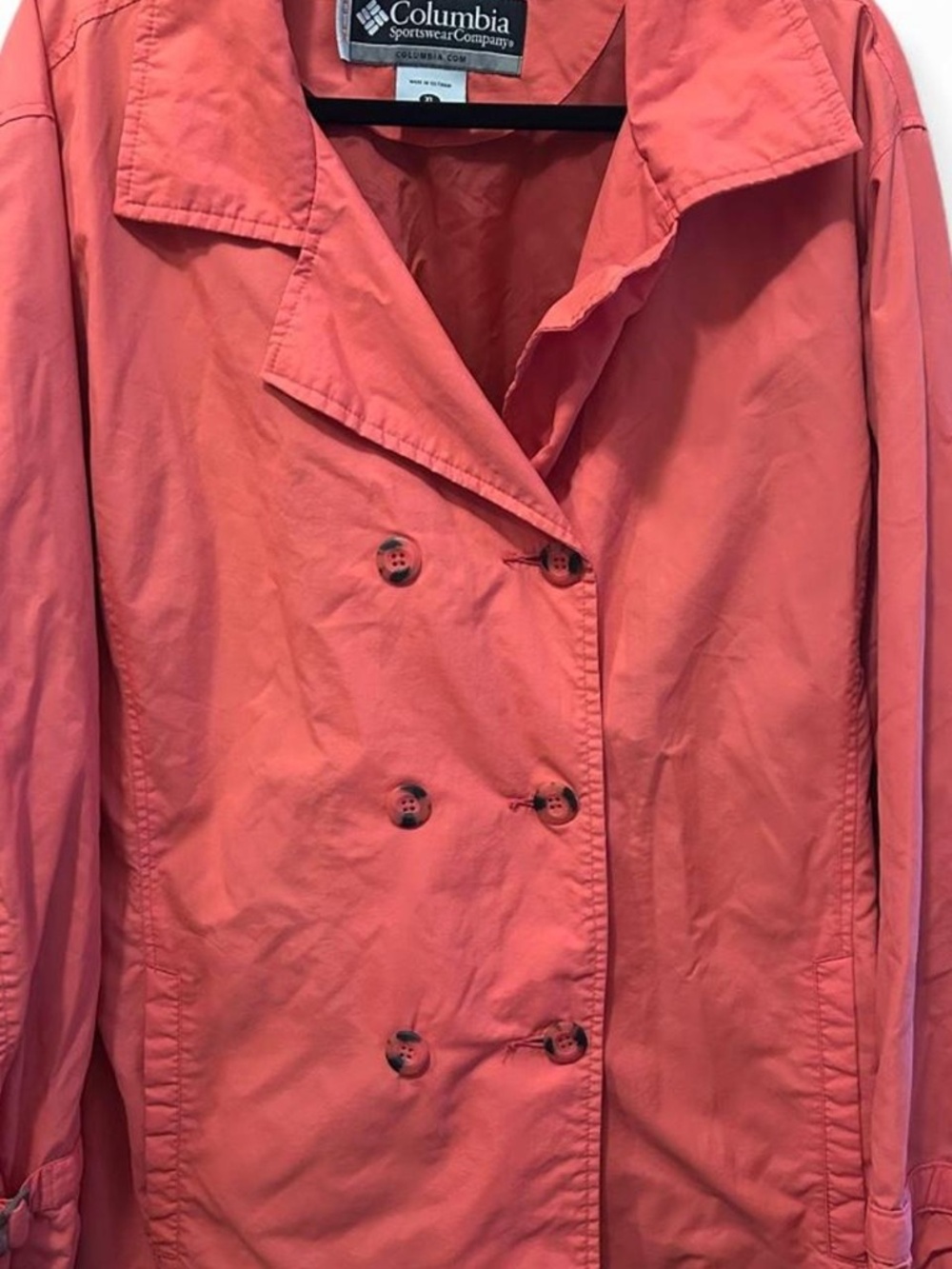 Columbia Women’s XCO XL Coral Waterproof Double Breasted Rain Trench Coat Jacket